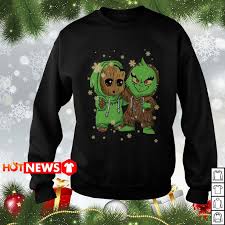 Baby Groot And Grinch Christmas Sweater Christmas Sweaters Baby Christmas Sweater Grinch Christmas Sweater