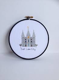 Save on cross stitch patterns & more! Salt Lake City Temple Cross Stitch Small Cross Stitch Small Cross Stitch Patterns Cross Stitch Pictures