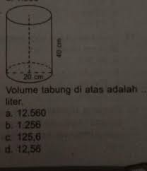 Yang dalam sistem cgs mempunyai satuan cm3 dan mks mempunyai satuan m3. Volume Tabung Di Atas Adalah Literplisjwbqaqa Brainly Co Id