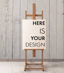 Mock Up Poster In Easel Poster Mocking Easel