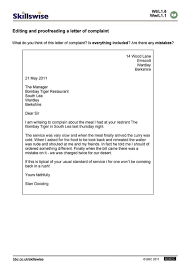 Editing And Proofreading A Letter Of Complaint