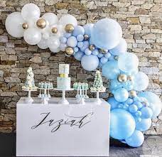 Pin By Petite Seats On Home Reception Ideas Baby Shower Decorations Christening Balloons Party Decorations