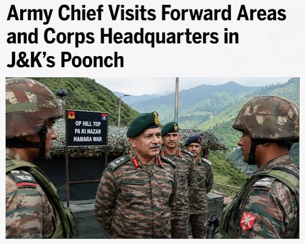 Army Chief Visits Forward Areas In J&K's Poonch, Corps Headquarters