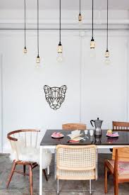Metal Wall Art Geometric Wild Cat Animal Steel Home Decor Etsy Mismatched Dining Chairs Eclectic Dining Room Beautiful Dining Rooms