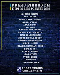 Fa Penang Senarai Rasmi Pemain 2018 Berikut Adalah Facebook