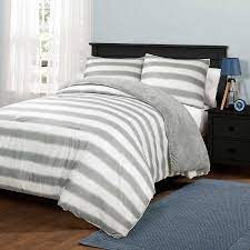 The classic white with black polka dot pattern is accented with grey brushstrokes to add a fun twist. Plush Gray Stripe 3 Pc Full Queen Comforter Set Kirklands