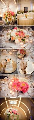 Ivory Champagne Gold And Peach Seattle Wedding Junebug Weddings Gold Wedding Colors Peach Wedding Wedding Centerpieces