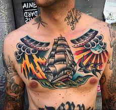 Thecuriopop Com Chest Tattoo Men Tattoos Traditional Chest Tattoo