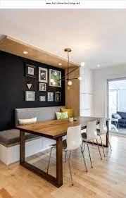 Then build an identical rectangle for the upper part of the bench. Built In Dining Room Bench Awesome A Cool Transitional Mid Century Modern Dining Area With Dining Room Bench Kitchen Seating Dining Room Design