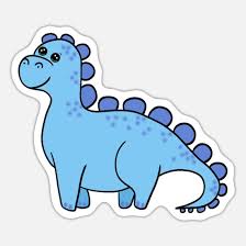 Cute Kawaii Blue Funny Baby Dinosaur Cartoon Sticker Spreadshirt