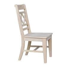 Set Of 2 Canyon Double X Back Chairs Unfinished International Concepts Chair Farmhouse Chairs Concept Home