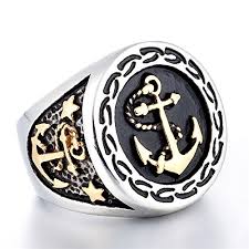 All of them are in high quality and affordable price. Zmy Mens Fashion Jewelry Rings 316l Stainless Steel Silver Titanium Gold Anchor Ring Men Buy Online In Belize At Desertcart