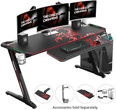 Eureka Ergonomic Z60 Gaming Desk 60 Z Shaped Large Pc Computer Gaming Desks Tables With Rgb Led Lights Controller St Gaming Desk Best Computer Pc Gaming Desk