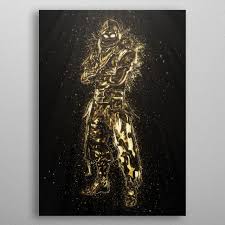 Gold Fortnite Raven Art Metal Poster Printable Wall Art Metal Posters Poster Making