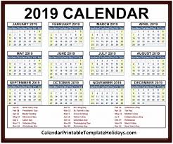 2019 Calendar Printable Https Www Calendarprintabletemplateholidays Com Calendar 2019 Printable Calendar 2019 Template Calendar Template