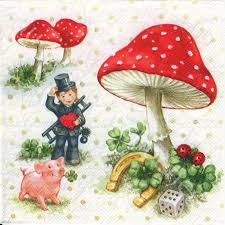 6 Servietten Napkins Gluck Symbole Pilz Schwein Schornsteinfeger Lv035 Ebay Decoupage Papier Pilz Kunst Decoupage