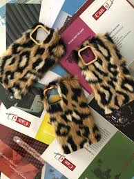 Leopar Desenli Tuylu Kilif Bags