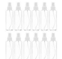 12 Pack Fine Mist Clear Bottles 120 Ml (4 Oz) with Pump Cap, Reusable and  Refillable Small Empty Plastic Bottles for Travel, Essential Oils, Perfumes