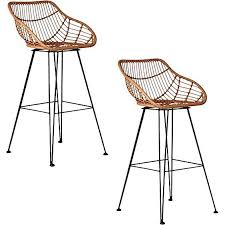 I love how everything is white and the bar stools give a little pop of color. Intensify Organic Good Looks In Your Space With The Juhana Rattan Bar Stool Natural Set Of 2 From Resort Living Bar Stools Black Bar Stools Buy Bar Stools