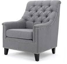 Amazon Com Rosevera Rosso Club Chair Grey Gateway In 2020 Grey Furniture Living Room Tufted Club Chairs Club Chairs