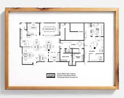 The Office Floor Plan The Office Tv Show The Office Poster Etsy In 2020 Office Floor Plan Commercial And Office Architecture Architectural Prints