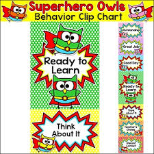 Behavior Chart Superhero Owls Theme Clip Chart
