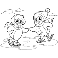 This is what it looks like: Skating Penguins Coloring Pages Surfnetkids