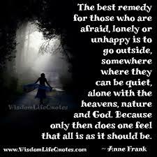The Best Remedy For Those Who Are Afraid Lonely Or Unhappy Wisdom Life Quotes