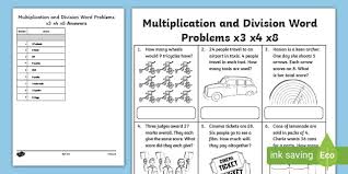 Esters • describe the uses of esters. Y3 Multiplication Division Word Problems 3 4 8 Sheet