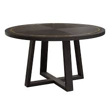 A sturdy cone shaped metal pedestal base provides support for the top. Modern Minimalist Round Dining Table In Tuxedo Black D233 Dr K1