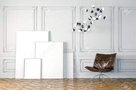 The thick white mat and beveled white frame elevate the most casual snapshot, and the impeccable proportions and crisp white perfectly suit modern decor. 3d Render Of Beautiful Clean Interior With White Walls And Blank Stock Photo Picture And Royalty Free Image Image 61717282