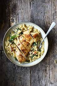One Skillet Parmesan Chicken And Orzo Recipe On Food52 Recipe In 2021 Delicious Chicken Dinners Orzo Recipes