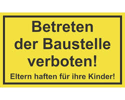 Hunde verboten schild ausdrucken : Schild Betreten Der Baustelle Verboten Eltern Haften Fur Ihre Kinder 250x150 Mm Bei Hornbach Kaufen