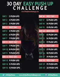 30 Day Easy Push Up Challenge 30 Day Challenges