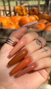 Check out our autumn acrylic selection for the very best in unique or custom, handmade pieces from our shops. 40 Beautiful Nail Design Ideas To Wear In Fall Pumpkin Nails Colours