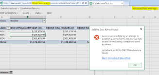 Powerpivot For Sharepoint Browser Refresh Fails Data