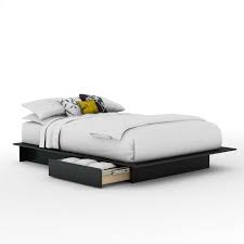 Flash furniture flashfurniture roxbury full size tufted upholstered platform bed in black fabric with pocket spring mattress. South Shore Maddox Queen 2 Drawer Storage Platform Bed In Pure Black 3107217