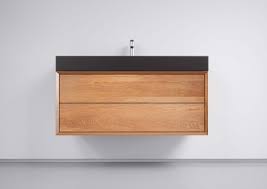 Waschtisch Eiche Massiv Mit Becken Schwarz One Bath