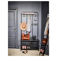 Panget storage bench, white the hallway is the first impression of your home. Pinnig Coat Rack With Shoe Storage Bench Black Ikea