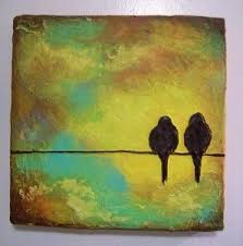 Two Birds On A Wire Painting Two Birds On A Wire 3 Regina Specktor Painting Art Inspiration Birds Painting