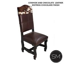 Mexports By Susana Molina Leather Side Chair In Brown Leather Side Chair Solid Wood Dining Chairs Upholstered Side Chair