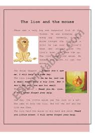 The terrified mouse, shaking and trembling, begged the lion to let him go. The Lion And The Mouse The Past Tense Esl Worksheet By Huyen Nguyen
