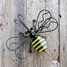 Wall Mounted Decorative Metal Bumblebee For Garden Decor Wall Etsy Metal Decor Metal Art Unique Wall Decor