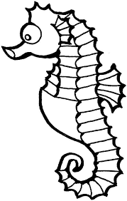 The seahorse looks like a magic horse or dragon. Seahorse Coloring Page For Kids Free Printable Picture