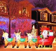 Outdoor inflatable decorations for the christmas season. Maoyue Christmas Inflatables 10ft Christmas Decorations Outdoor Inflatable Christmas Santa Reindeer Blow Up Christmas Blinkee Com