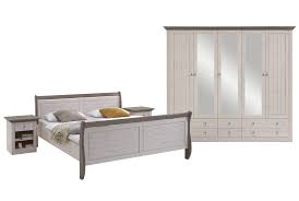 Eine günstige und pflegeleichte alternative bieten möbelserien in attraktivem holzdekor. Schlafzimmer Monaco Schlafzimmer Angebot 23 Reduziert Kiefer White Wash Landhaus Komplette Schlafzimmer
