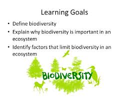 Learning Goals Define Biodiversity Explain Why Biodiversity Is Important In An Ecosystem Identify Factors That Limit Biodiversity In An Ecosystem Ppt Download