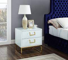 Nova Gold White Night Stand 816 Meridian Furniture Night Stands Bedroom Decor Cozy Bedroom Decor Nightstand Decor