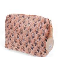 Block Print Wash bag - Peach Floral – Little Nell Jewellery