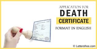 What does a death certificate look like. Sample Application For Death Certificate Format Death Certificate